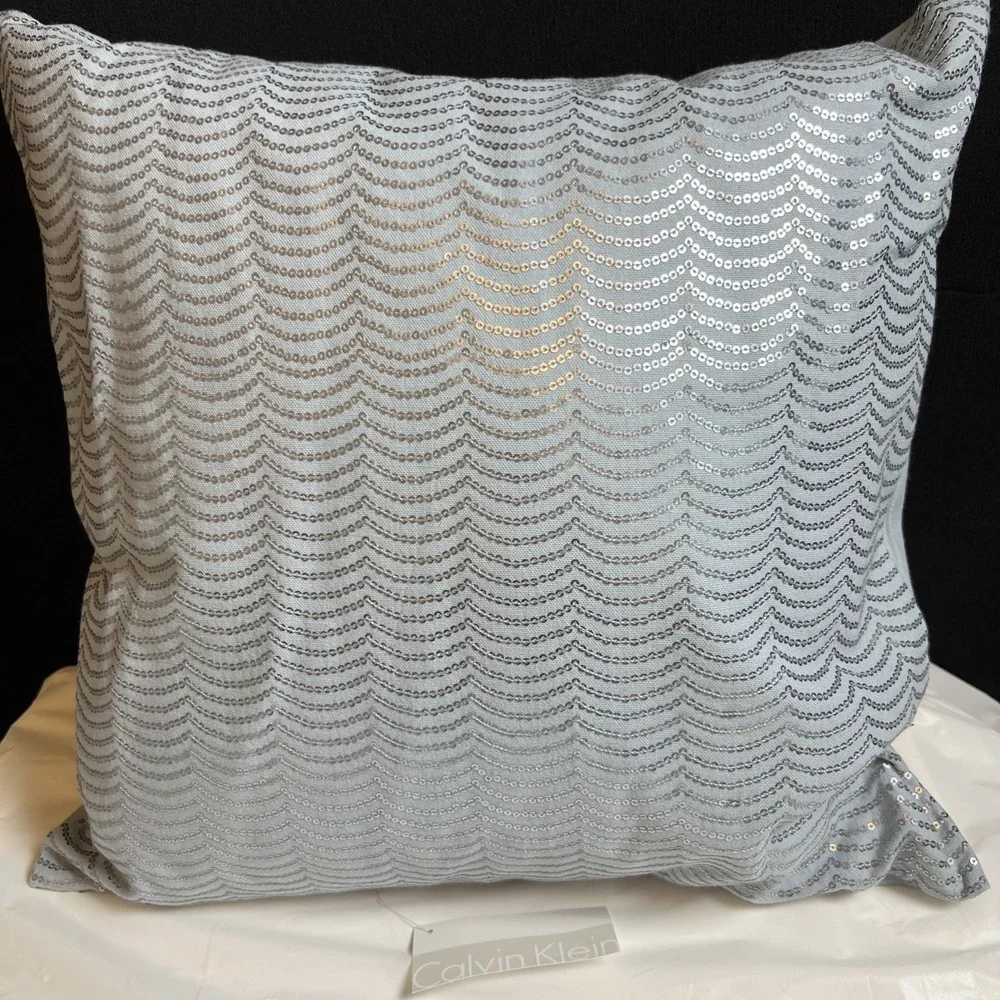 Calvin Klein Throw Pillow Twilight Mist Presidio 18 X 18